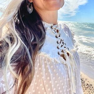 Sweet rustic silver boho earrings w macrame vibe and Spell & Gypsy vibe …